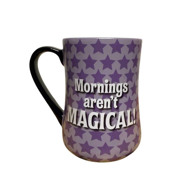 Disney Parks Tinkerbell Mornings Aren’t Magical Coffee Tea Mug 16oz Purple - Picture 3 of 6